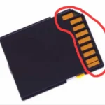 sdcard金手指示意圖，畫圈部份為金手指